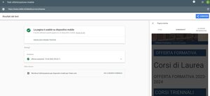 validazione Google-mobile pagina Corsi di Laurea