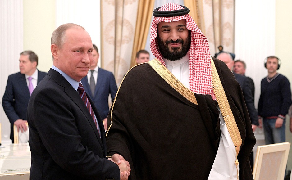 Mohammed bin Salman and Vladimir Putin