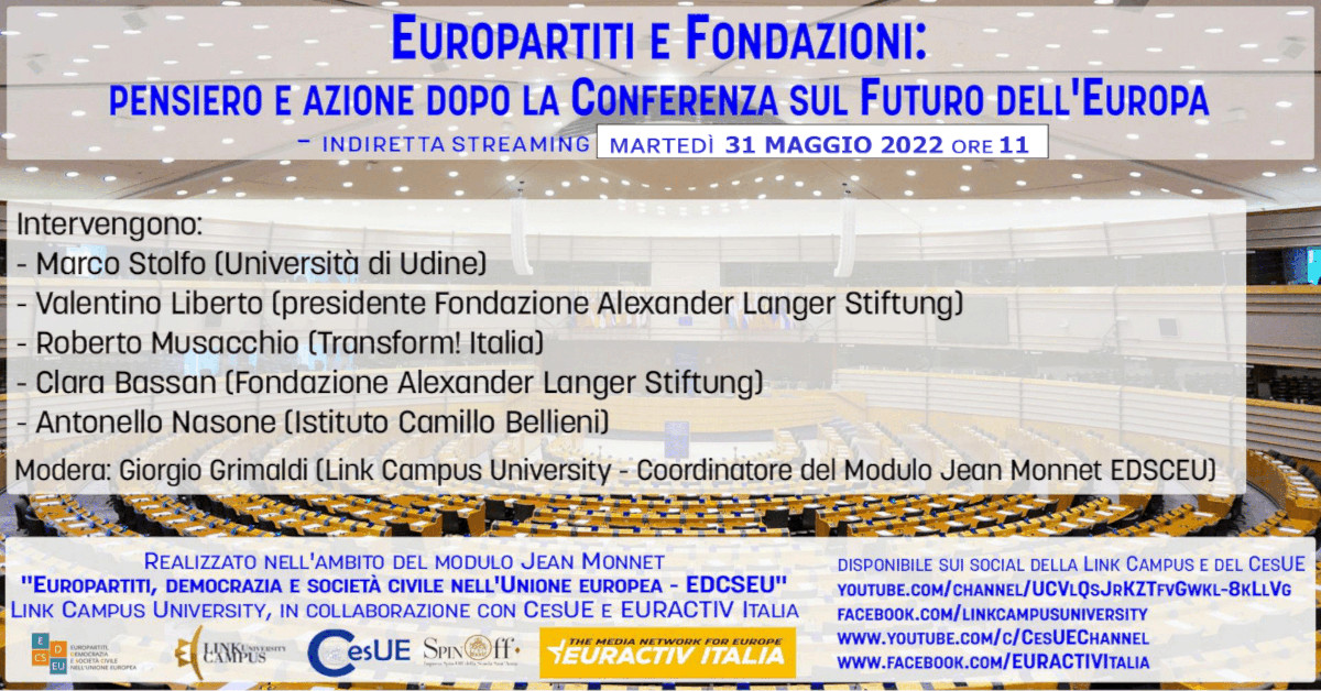 Europartiti e fondazioni: pensiero e azione dopo la Conferenza sul futuro dell'Europa