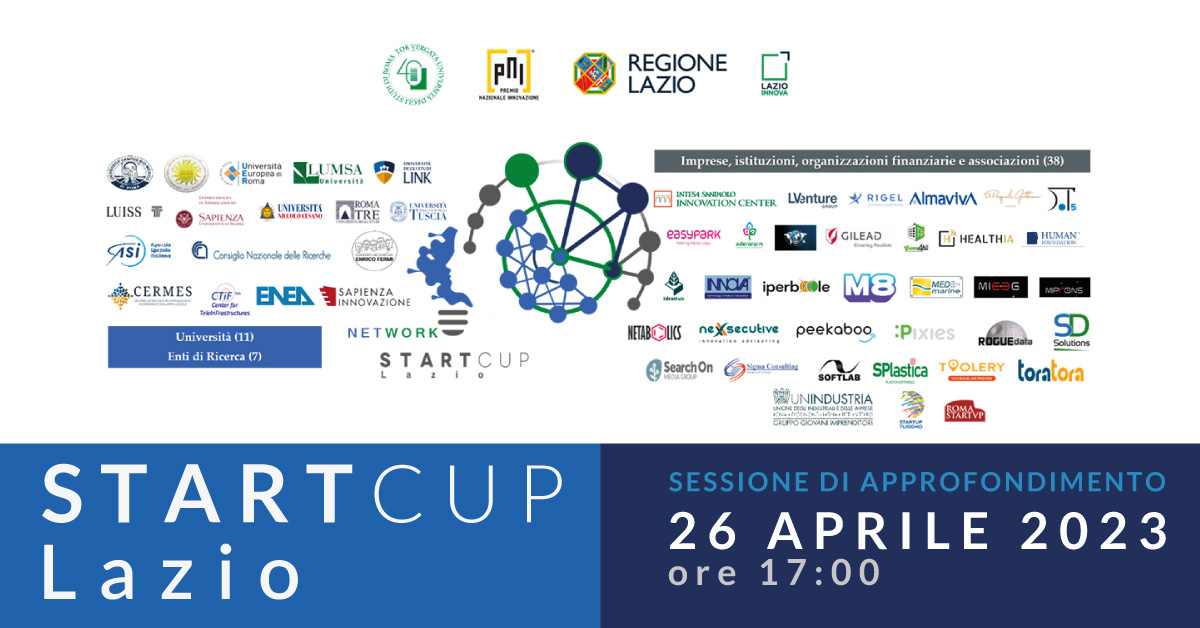 Sessione di approfondimento Start cup Lazio