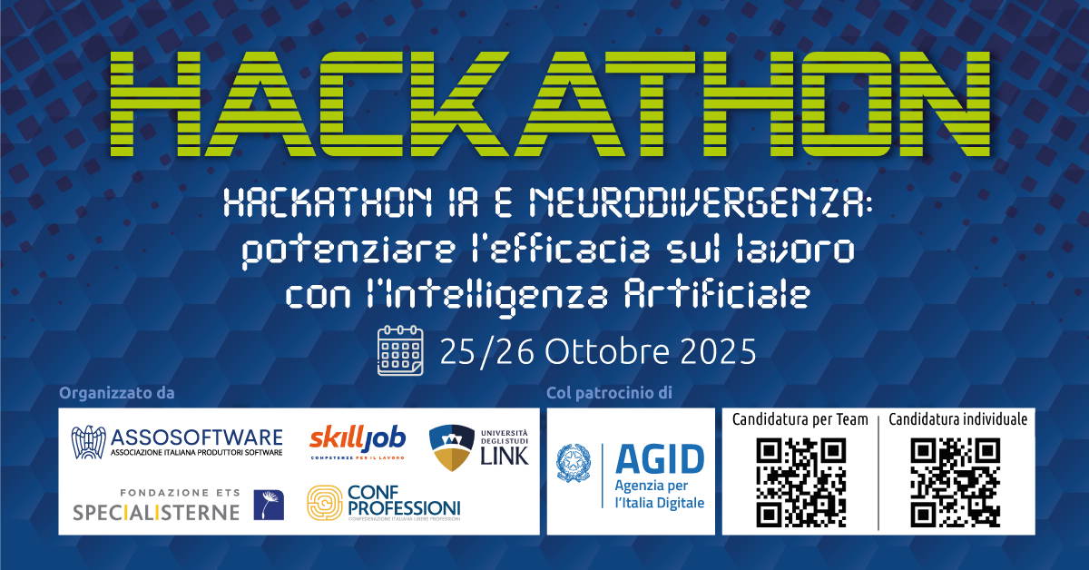 HACKATHON IA E NEURODIVERGENZA: potenziare l’efficacia sul lavoro con l’Intelligenza Artificiale
