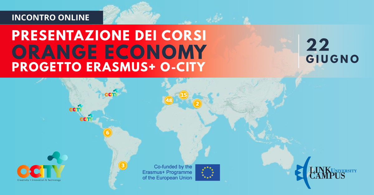Incontro online per presentare i corsi su Orange Economy del progetto Erasmus+ O-City