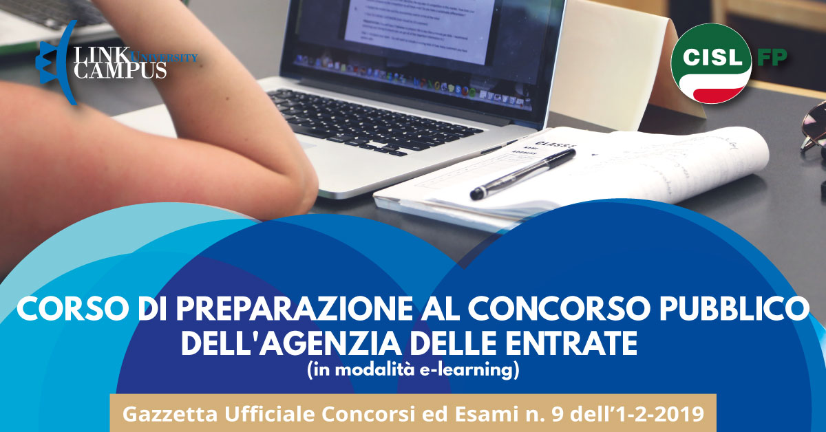 In partenza il Corso di preparazione al Concorso dell’Agenzia delle Entrate